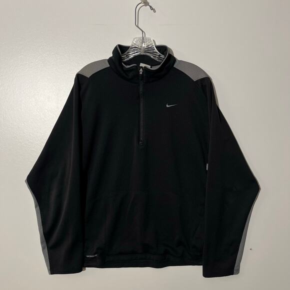 Nike Sphere Dry Black 1/2 Zip Performance Pullover Sweater Mens Size Large - Picture 1 of 8